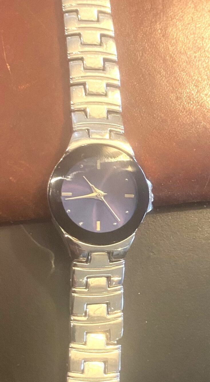 Women's 23mm Silver Tone Watch, Blue Face, Bracelet Band